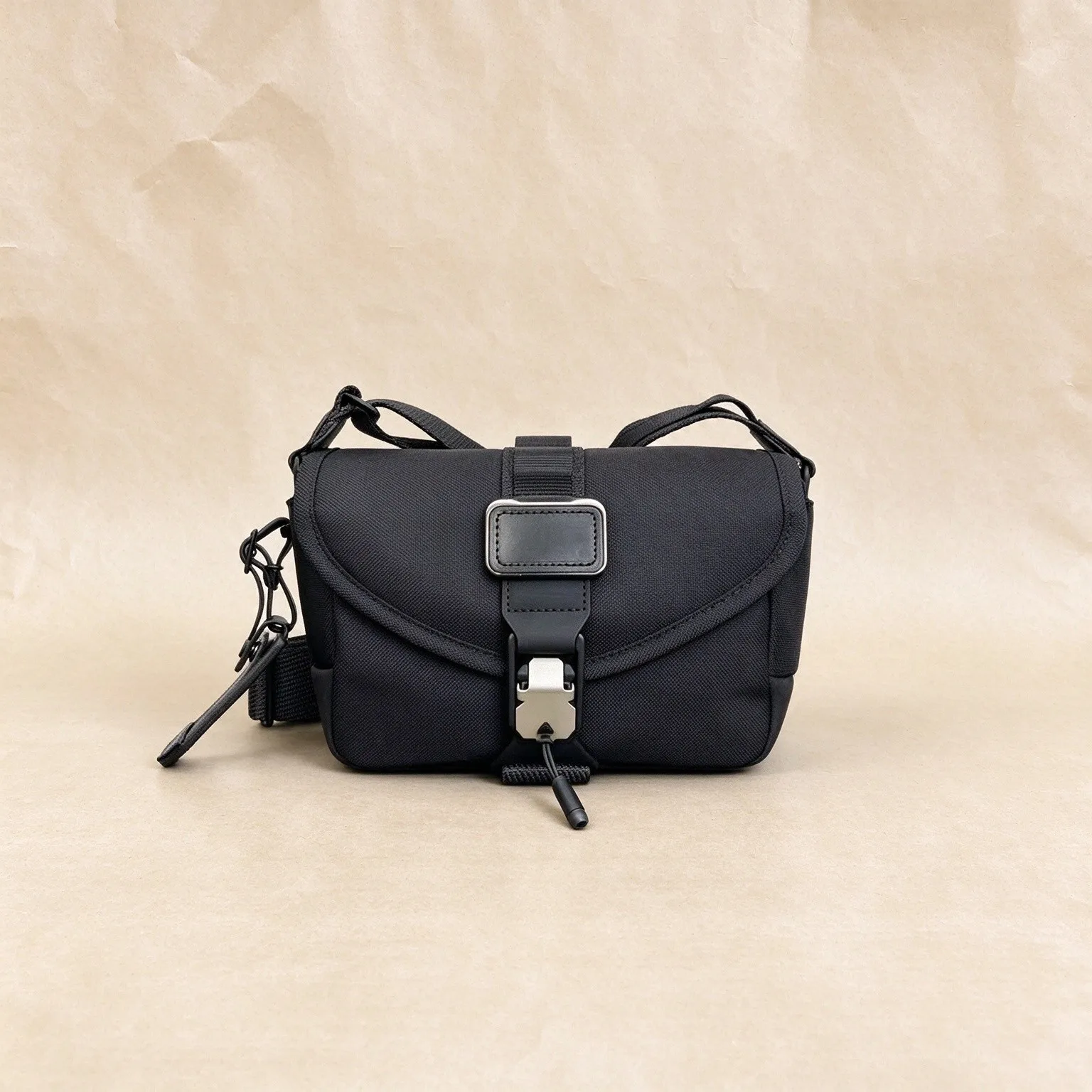 Men Ballistic Nylon Flap Crossbody Bag, Compact Trendy Shoulder Phone Bag