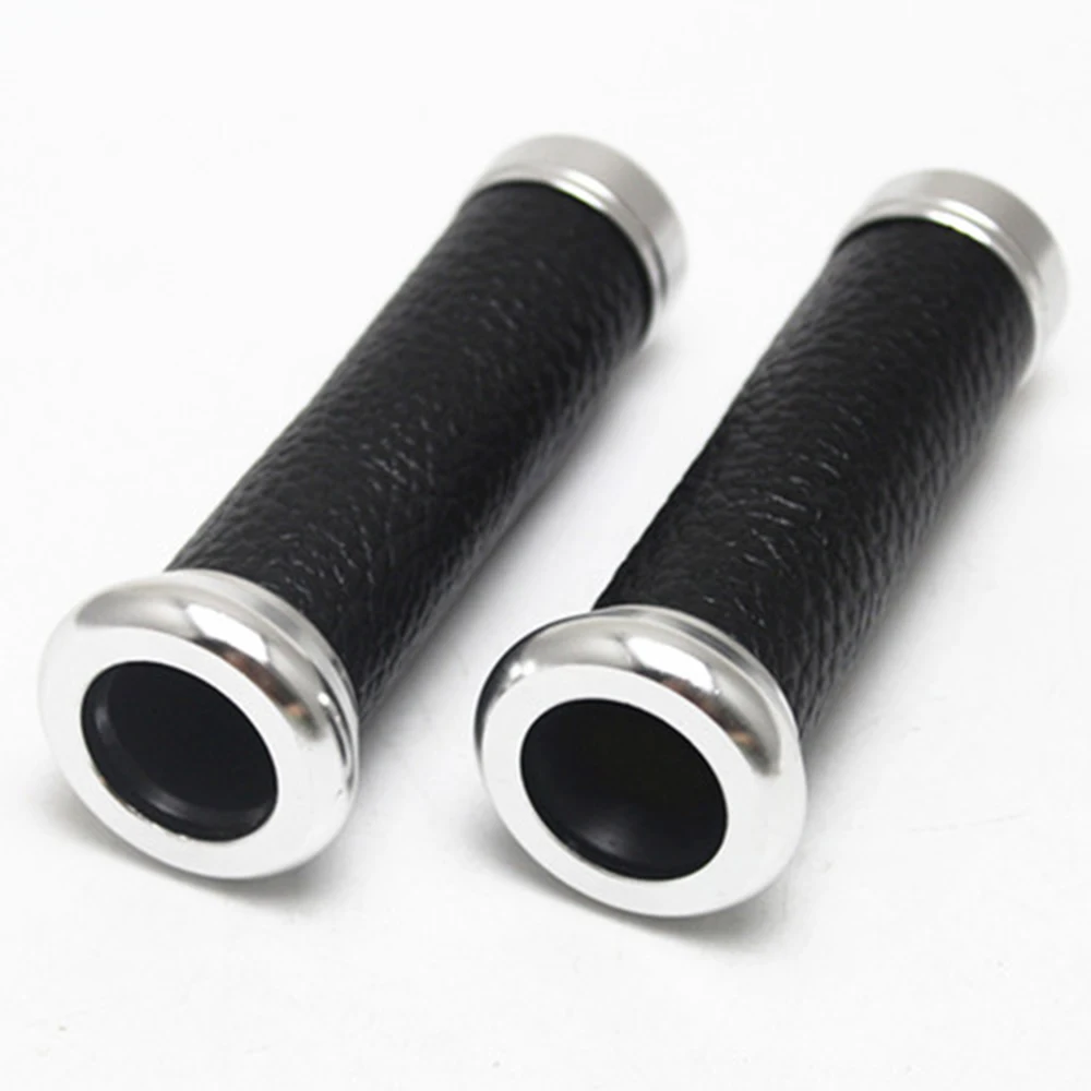 

1pair 22MM Vintage Motorcycle Handle Grips Universal Aluminum Leather Scooter Handlebar For motorcycle handledar
