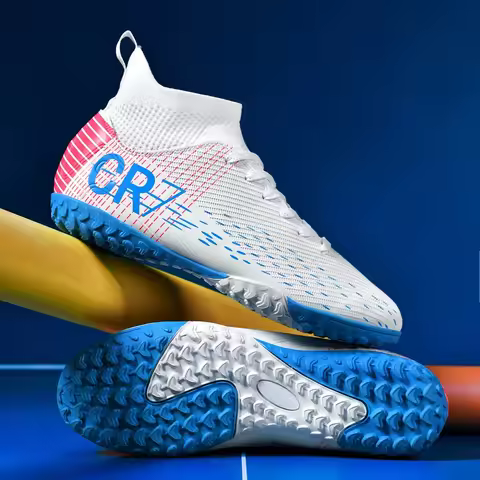 High Top Football Boots Men's Summer Training Competition Shoes Rubber Sole Sports Footwear And Bag Accessories