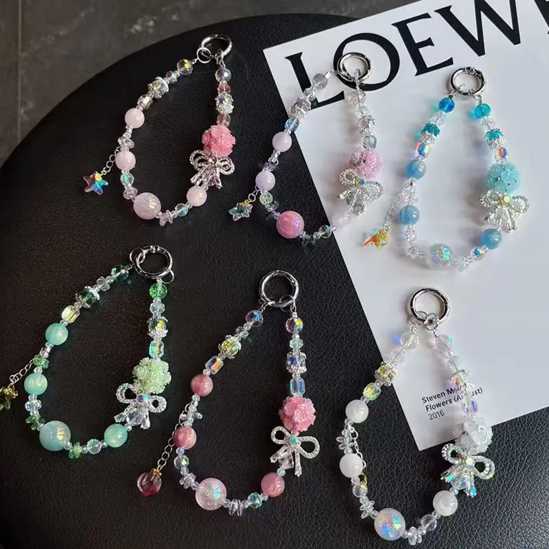 

Ins High-end Feel Butterfly Knot Phone Chain Ins Luxurious Exquisite Crystal Versatile Beach Star Pendant Hanging Ornament Chain