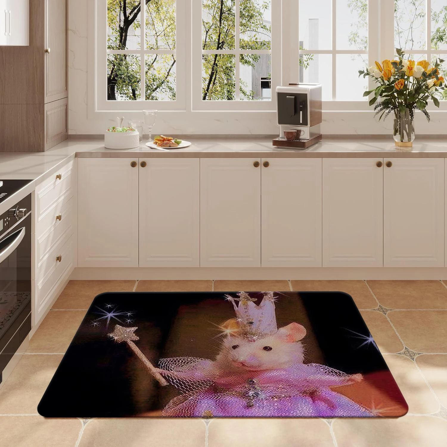 Cute Cartoon Mouse Princess Doormat Kitchen Carpet Entrance Door Rug Home Decoration, Machine Washable