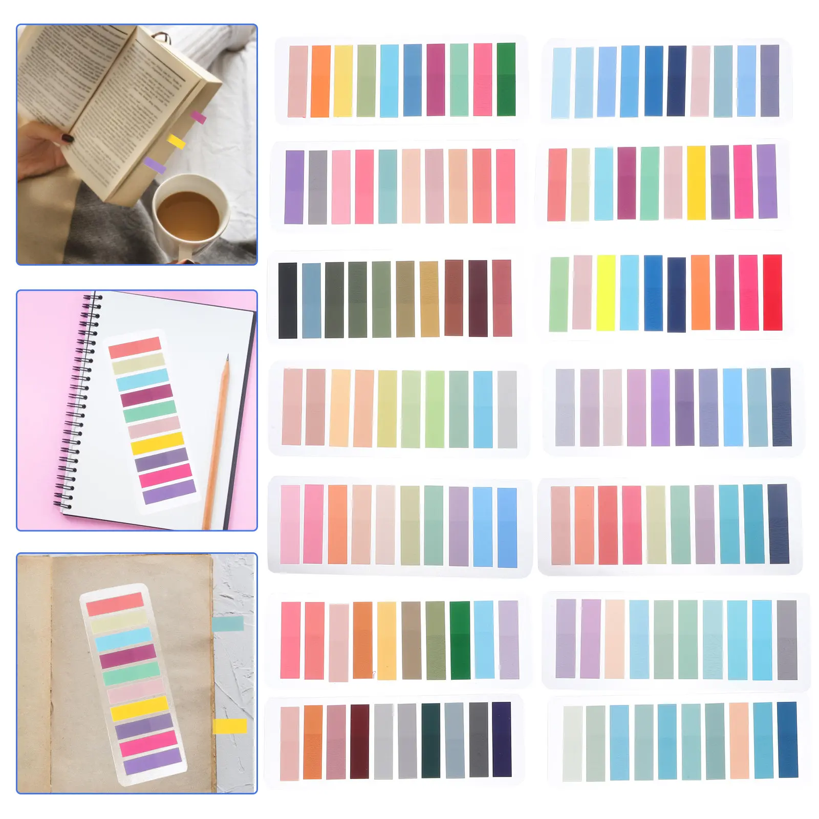 

14 листов портативных прозрачных клейких закладок-стикеров для подсвечивания текста, мягкие, для подростков и студентов, для улучшения концентрации при чтении и учебе