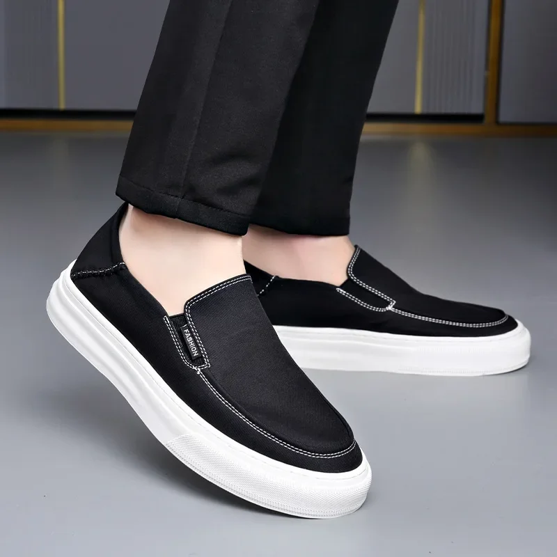 Designer New Net Thick Soled Man Canvas Shoes Spring Autumn Fashion Retro Slip-on Breathable Lightweight Outdoor Men\'s Sneakers