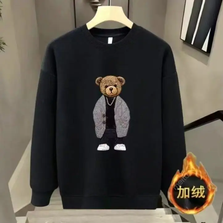 

Kazuki Kuraii свободный крой круглый Ne свитшот мужской весенне-осенний повседневный удобный хлопковый наряд с принтом медведя для пар