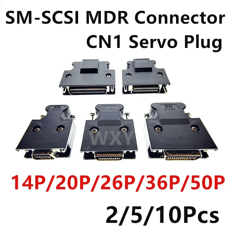 

2/10pcs SM-SCSI MDR Connector Set 14P 20P 26P 36P 50Pin CN1 Servo Plug 3M Cable Wire Solder Type Shell 10150-3000PE/10350-52A0-0