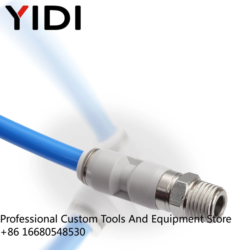 

GHYIDI Pneumatic Fitting Air Hose Tube Fittings High Speed Swivel Male Straight Thread Brass Push Fit Connector Nitrile Rubber