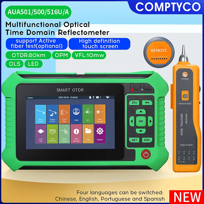 Imagem -02 - Testador de Fibra Óptica Multifuncional Otdr Inteligente com Built-in Opm Ols Vfl Otdr Apc Apl Aua500u 500a 501u 501u 516a