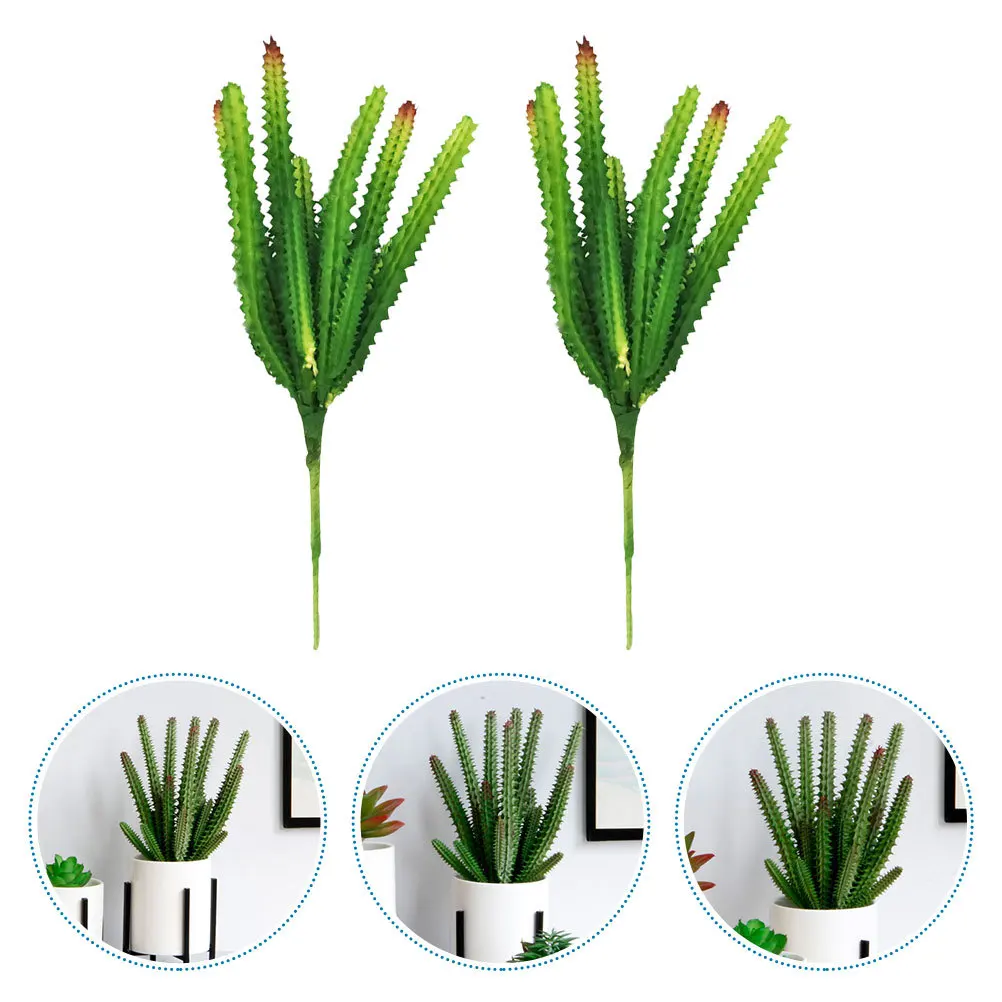 

2pcs Artificial Cactus Decor Vivid Faux Plant For Home Garden Decoration Simulation Green Plant Landscaping Indoor Outdoor Use