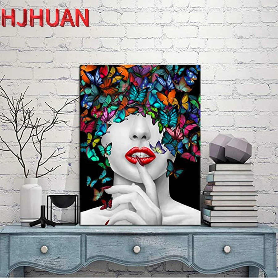 

5D DIY Butterfly dream woman abstract Diamond Painting cross stitch full square/round diamond embroidery mosaic painting decor