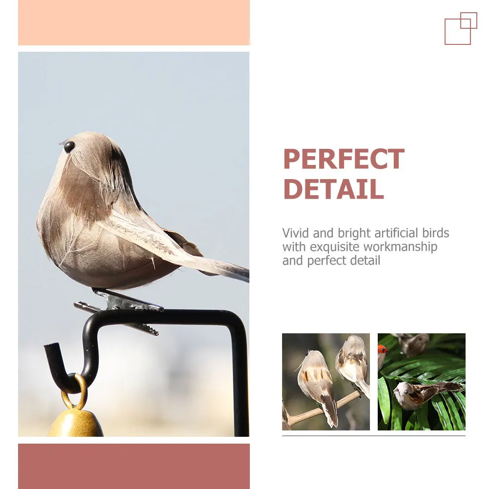 

4pcs Clip Scene Layout Garden Yard Outdoor Outdoor Decoration Decoration Small Fake Bird Decor Bird Home Decor