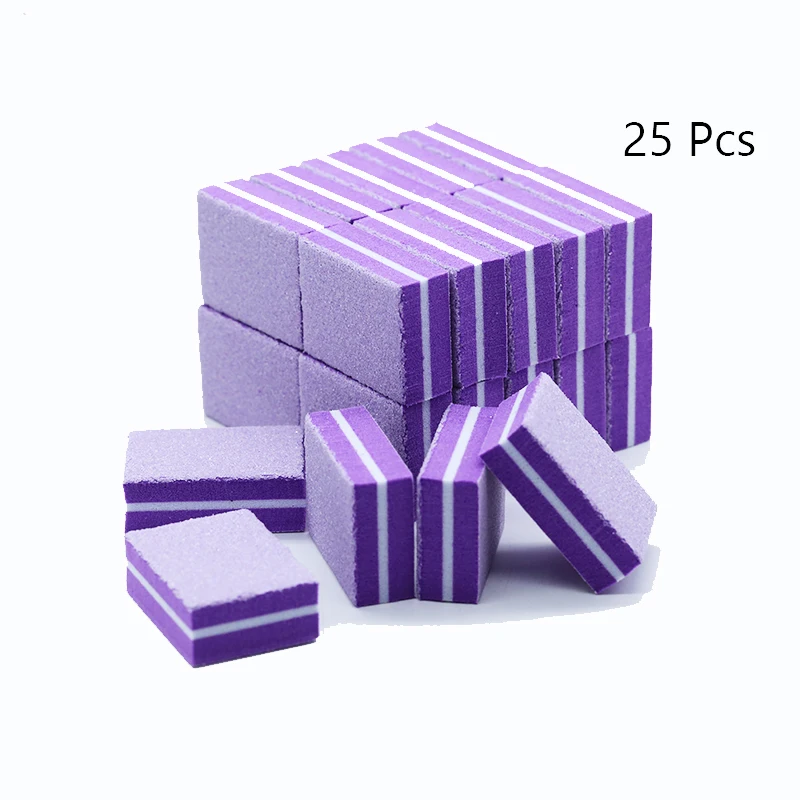 10/25/50Pcs Professional Mini Nail Art buffer 100/180 Sandpaper Manicure Sanding Polishing Nails File Grinding Equipment Tool