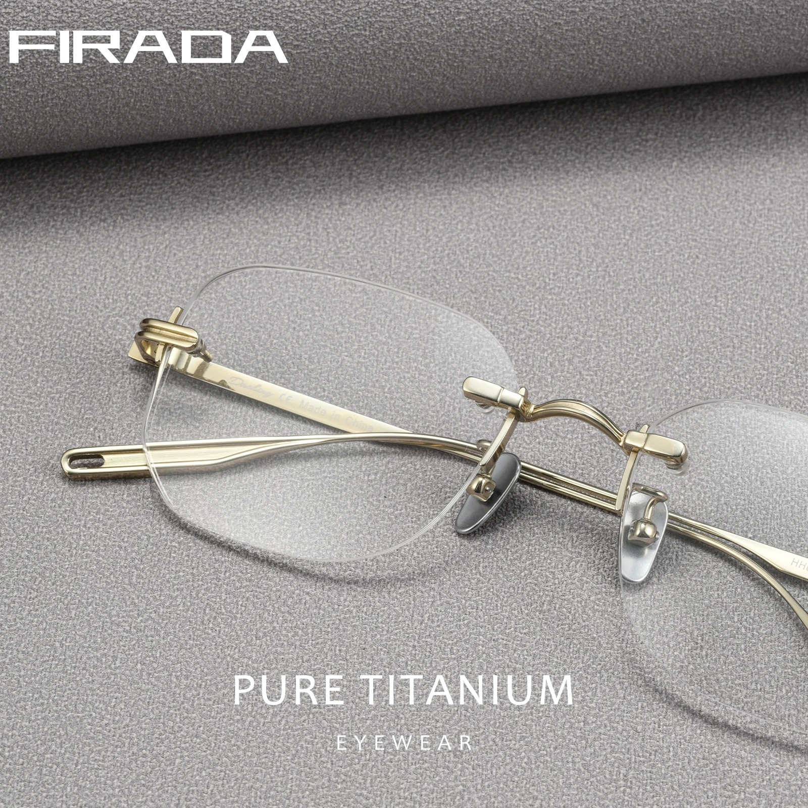 

Модные и удобные очки FIRADA 2026: ультралегкие ретро-очки из чистого титана, роскошные безободковые очки для мужчин и женщин H603H