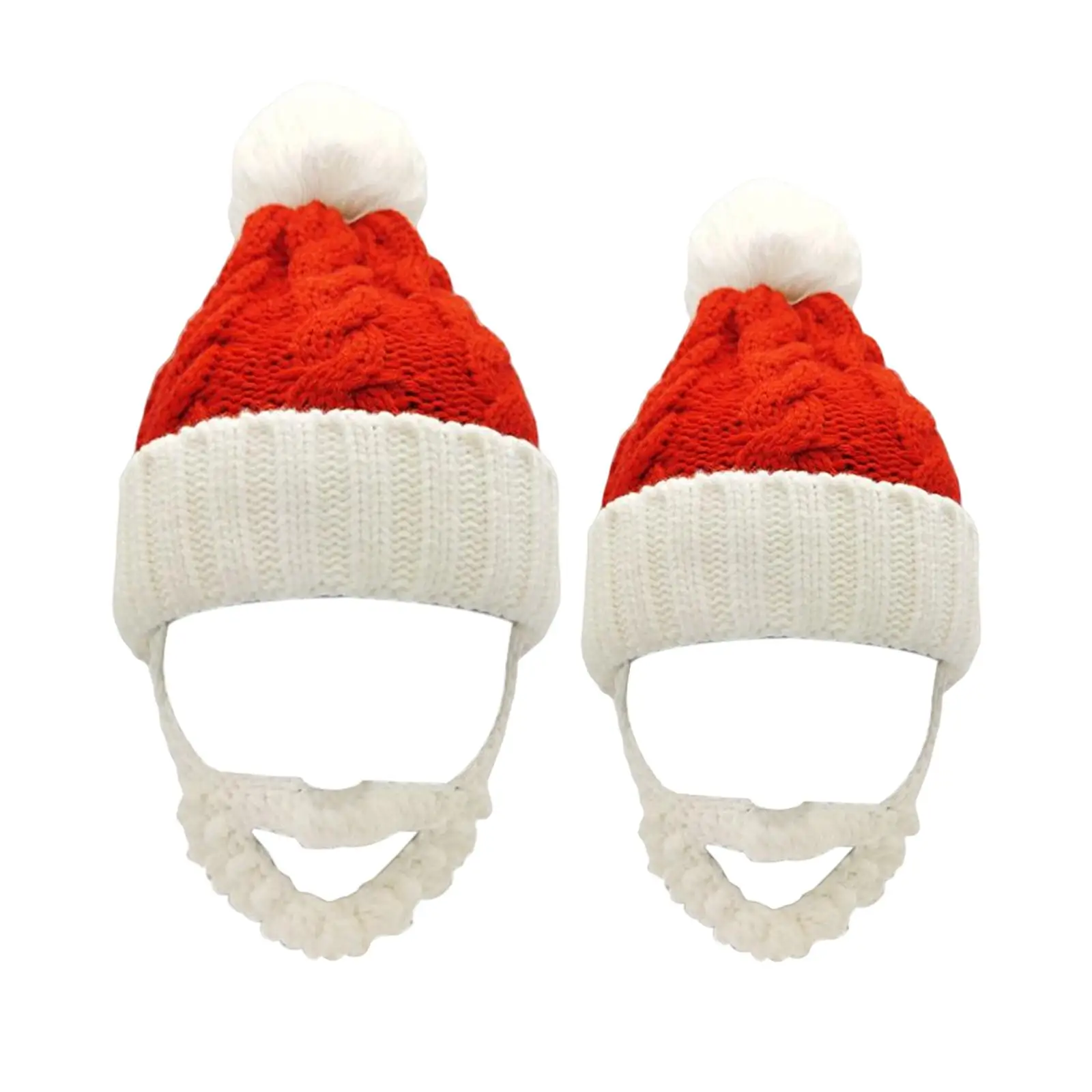 Berretto natalizio lavorato a maglia Cappello da Babbo Natale con barba per foto per costumi