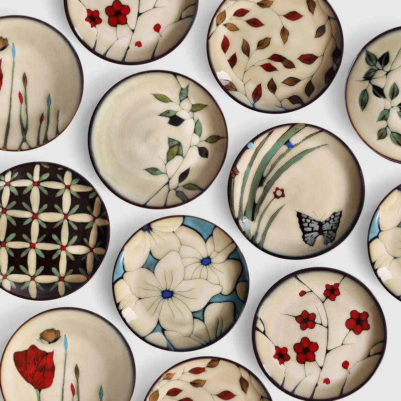Minimalist Style Painted Kiln Glazed Ceramic Tableware Western Style Steak Salad Dessert Cake Sushi Storage Decorative Board