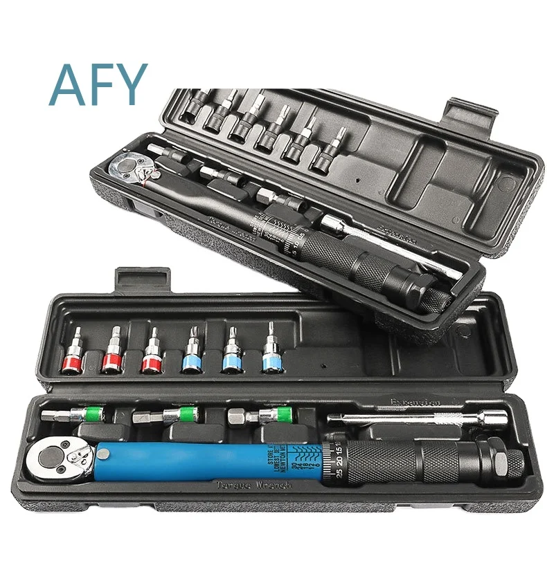 2024 New Style High Quality 11-Piece End Lock Torque Wrench Set for Bike Maintenance Tool Kit for 1/4 Inch Drive 20-200 lb ft