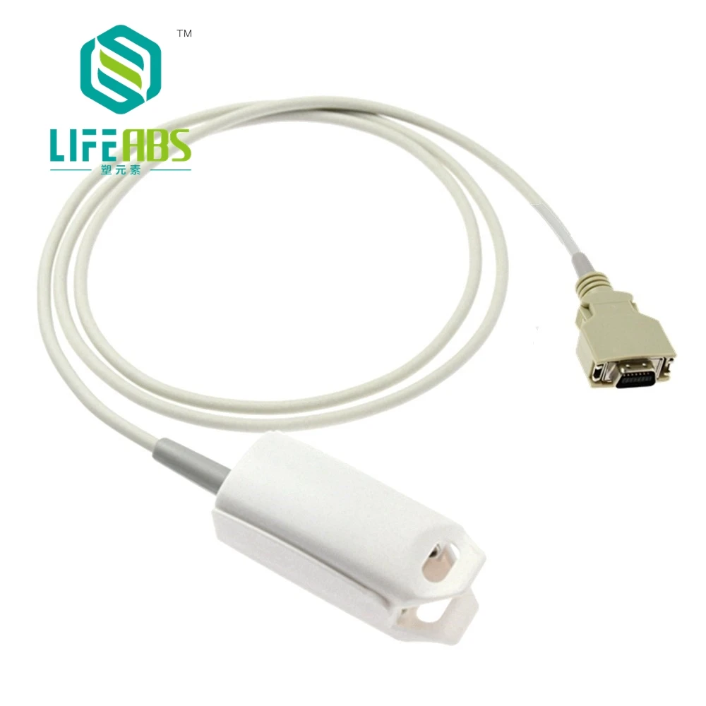

Adult Finger Clip Ear Clip Silicone Long Cable Reusable Oxygen Sensor Spo2 Sensor for G*E PRO1000 NELLCOR module Patient Monitor