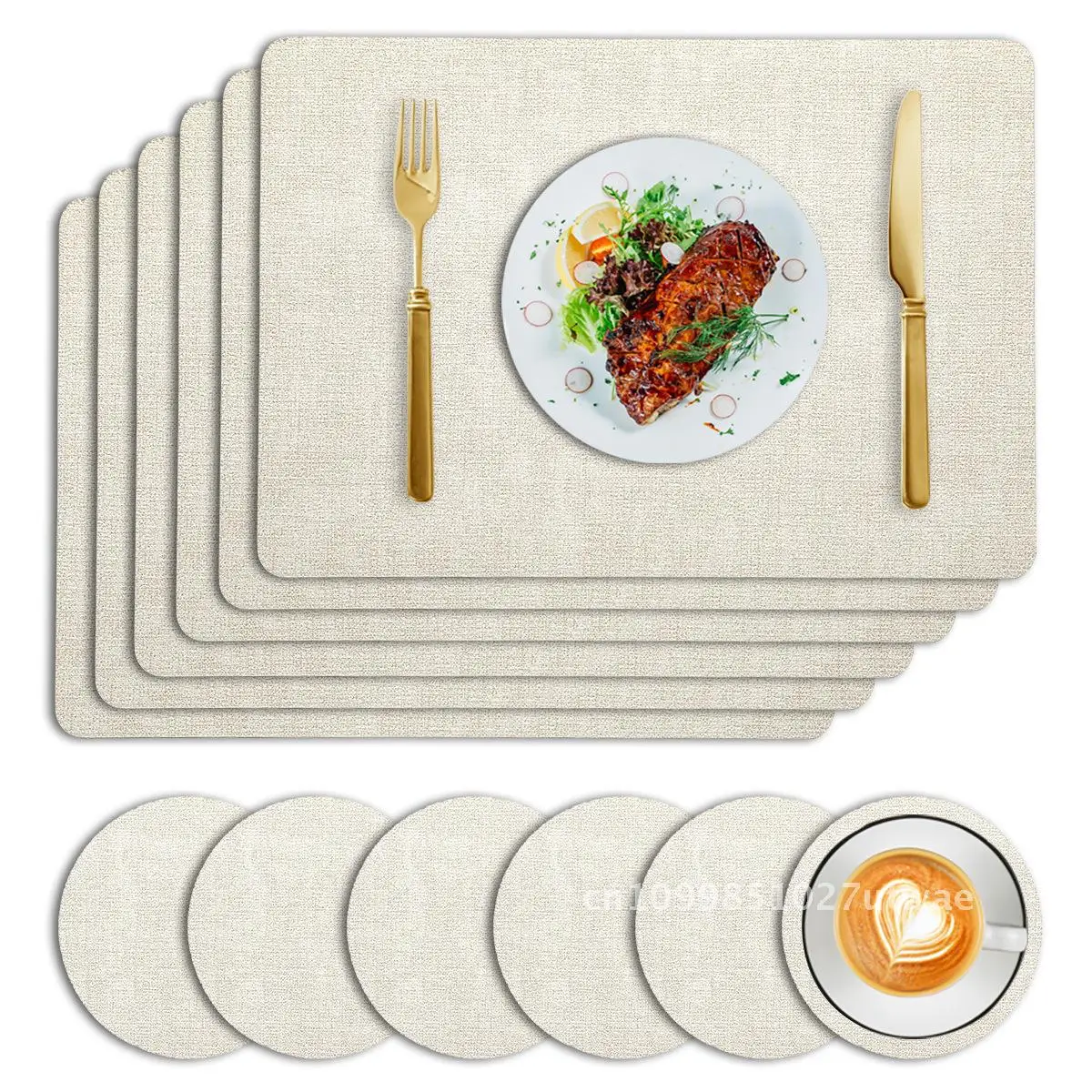 Nordic Square Cloth Pattern Placemat Custom Waterproof and Oil-proof Table Mat Heat Insulation Mat Leather Premium Sense Hotel