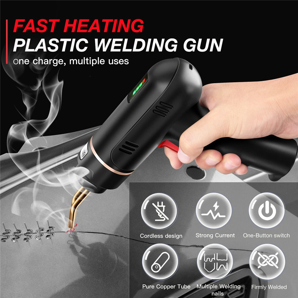 200W Hot Stapler Rechargeable 5000mAh DC Plastic Welding Machine Bumper Repair Kit Soldering Iron For Plastic Car Bumper Repair