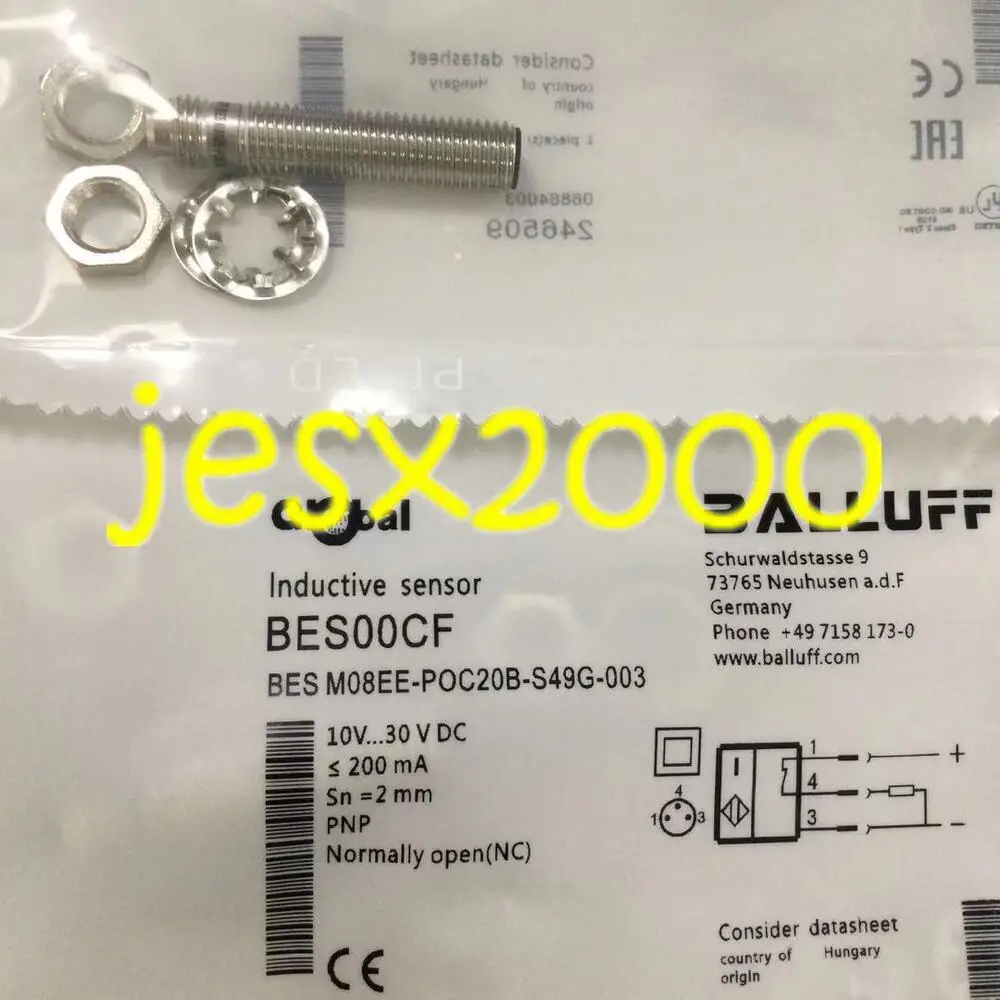 Interruptor de proximidade BES M08EE-POC20B-S49G-003, PNP de três fios, BES 00CF, 1Pc