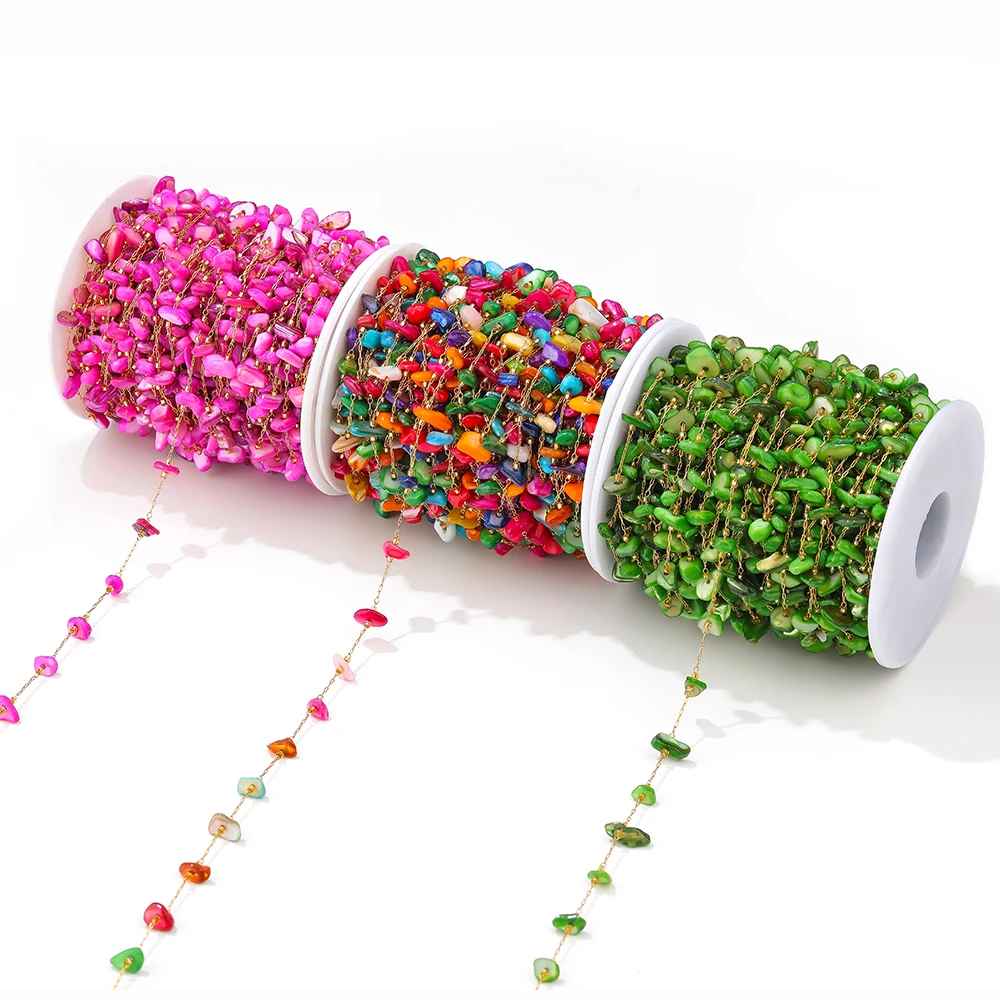 

1 Meter Stainless Steel Colorful Seashell Crafts Chains for DIY Jewelry Making Accessories Necklace Bracelet Supplies Wholesale