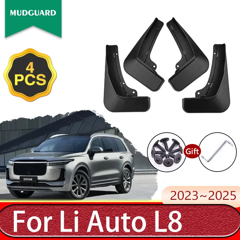 

Для Li Auto L8 Lixiang L8 2023 2024 2025 Брызговики Брызговики 4x передние и задние части Fender Автомобильные аксессуары