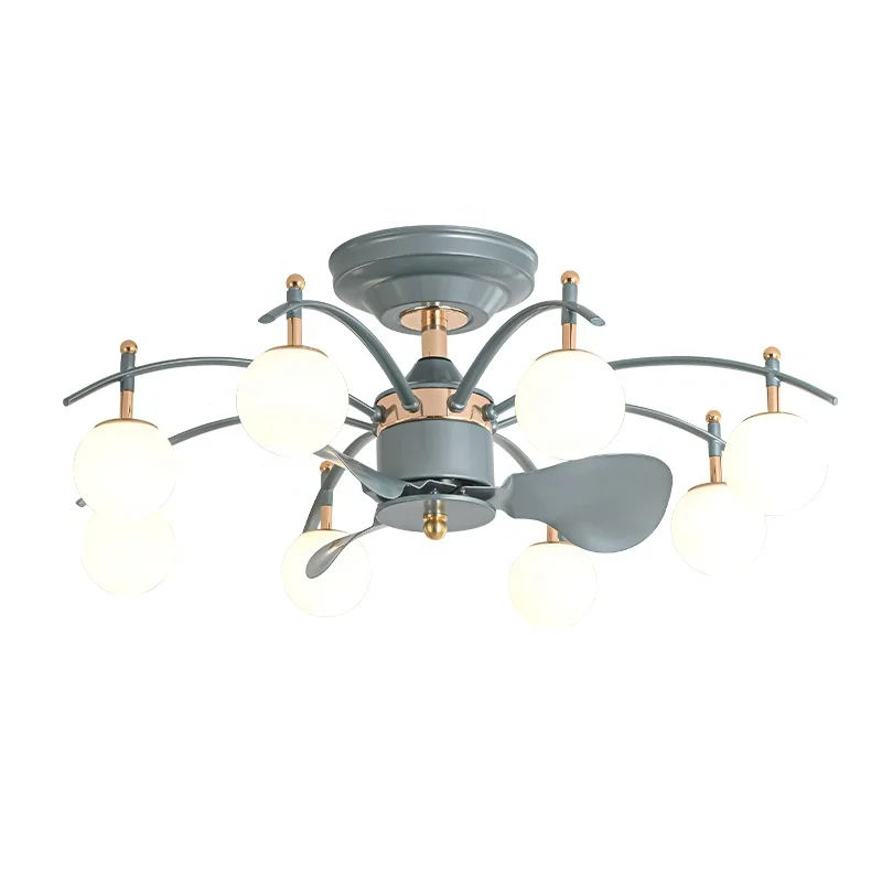 Best selling Model 2807 20" & 28" pendant light with fan modern remote control living room silent led ceiling fan light