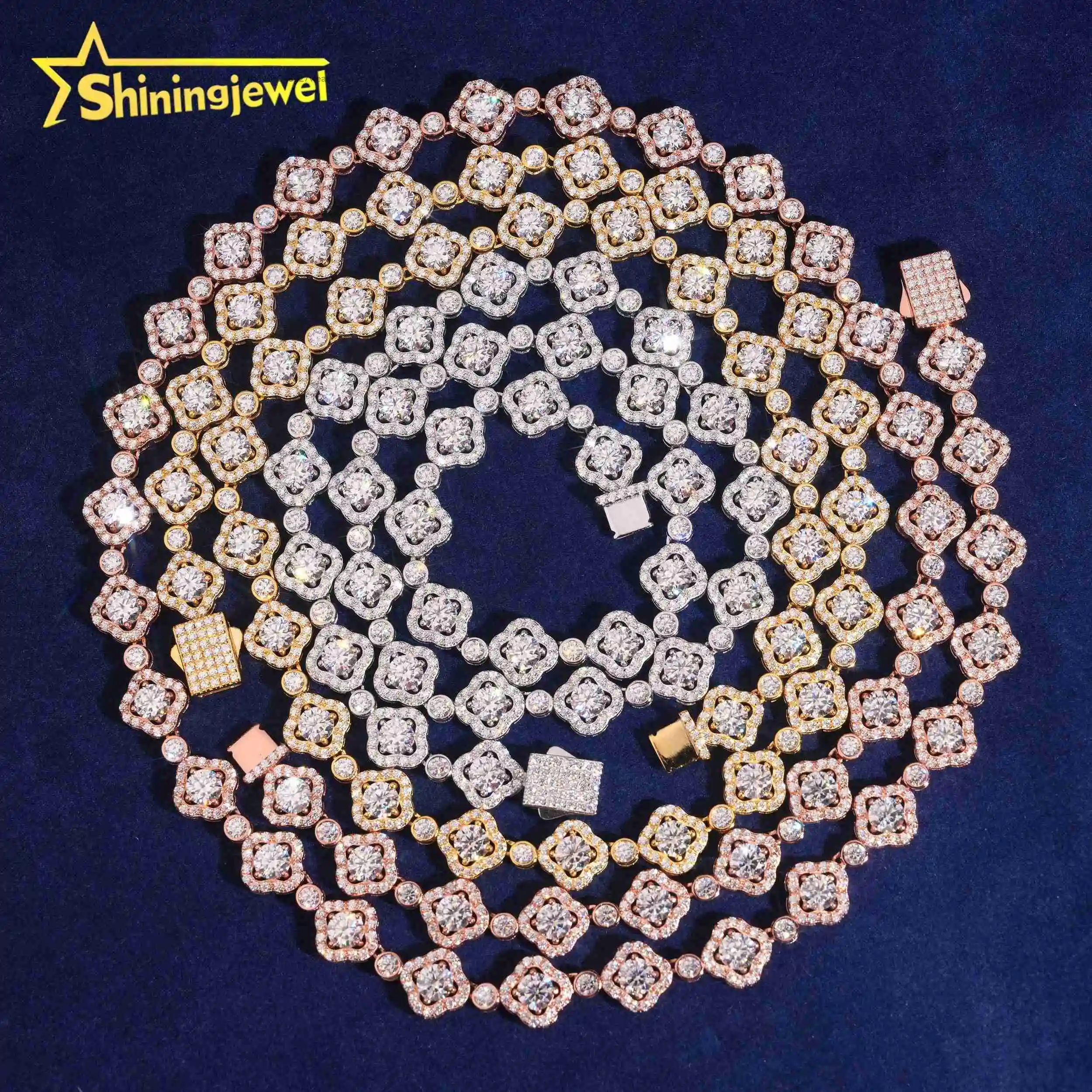 Jewelry Silver 925 Fashion Iced Out Gold Plated GRA Certificate Pass Diamond Tester Moissanite Chain Necklace..