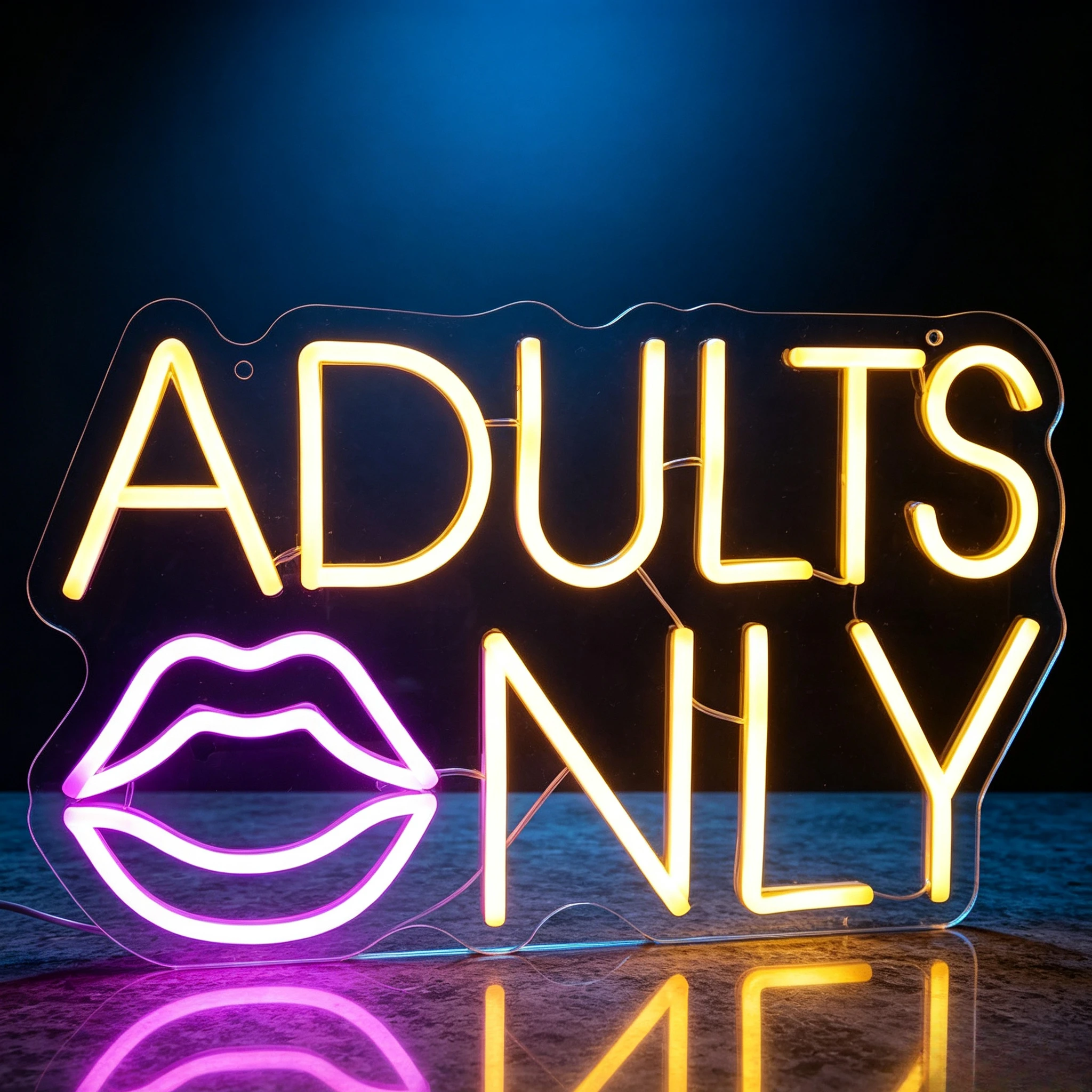 Adults Only LED Neon Sign USB Powered Light Up Sign for Home Bar Man Cave Wall Art Decoration for Party Ambient Lighting