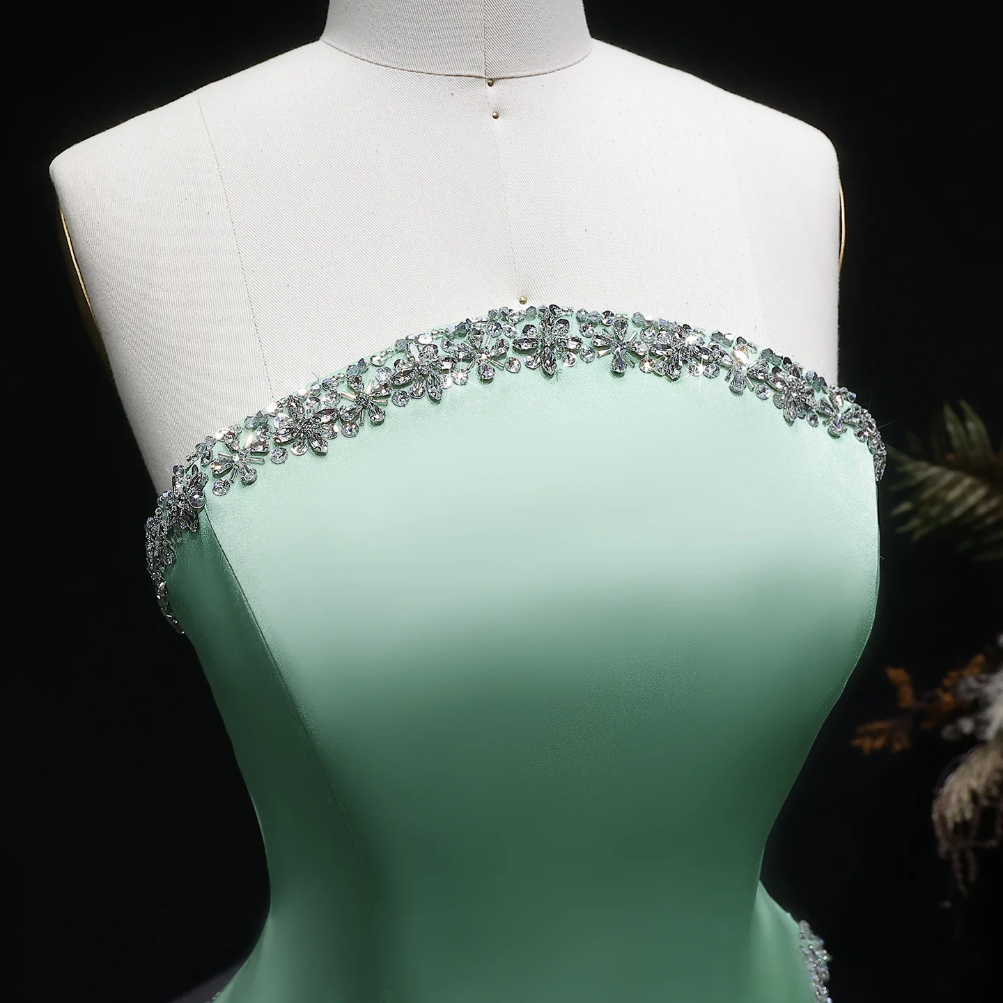 Sharon Said Damen Formelle A-Linien Abendkleider Trägerlos Pailletten Perlen Elegant Arabische Partykleider SS789 Maßanfertigung – Detail 8