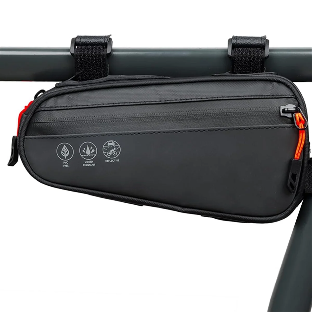 Bike Frame Bag, Waterproof Bicycle Bag with Two Side Pockets, Bike Tube Storage Pouch for Mountain Road