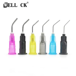 100Pcs Composite Resin Syringe Tips Equipment Irrigation Bent Needle Tips Dental Flow Sealant Etchant Acid Reagent Delievery