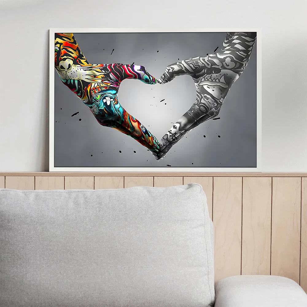 

Graffiti Hand Love Canvas Painting Poster Print Canvas Mural Wall Art Home Decor Room Decoration Accessories