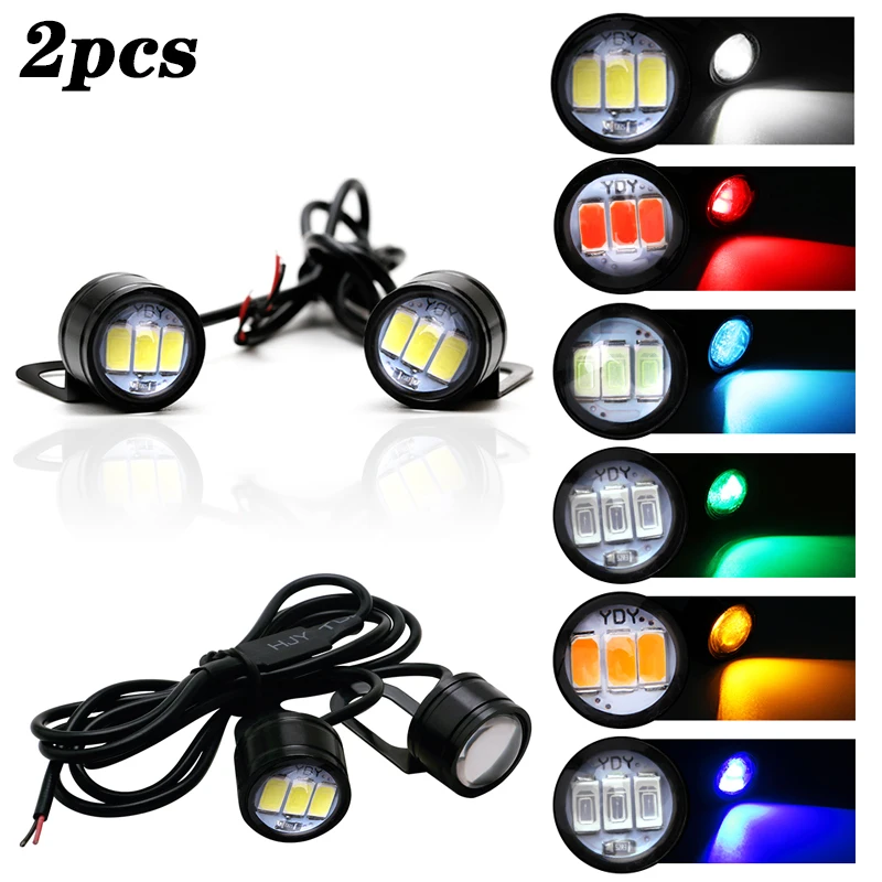 

2PCS Motorcycle Lamp Daytime Running Light Eagle Eye LED Light Reverse Backup Strobe Flash Lamp Motorcycle Mirror Light 12V