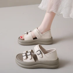 2024 Summer New Flat Sandals Casual Soft Sole Roman Soft Top Casual Sandals for Women