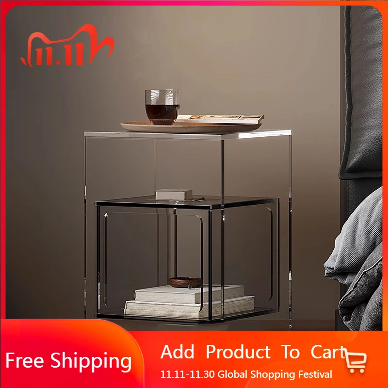 

Акриловая реплика прикроватной тумбочки, скандинавские современные кофейные шкафы, тумбочка, консоль, уникальная корейская модная мебель Mesa De Noche