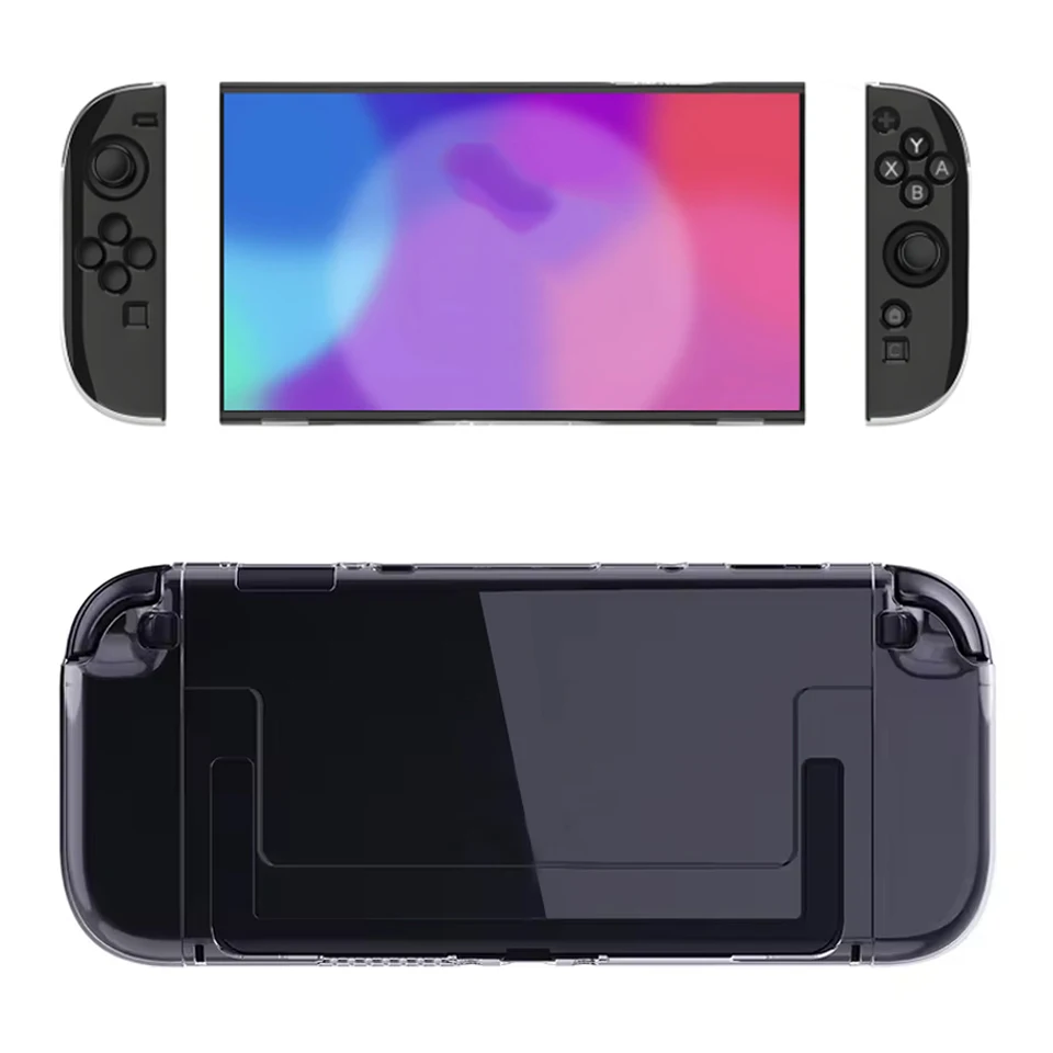 حافظة صلبة شفافة من البولي كربونات غطاء حماية لوحدة التحكم في الألعاب NS Switch 2 Joy-con Back حامي كامل لملحقات التبديل