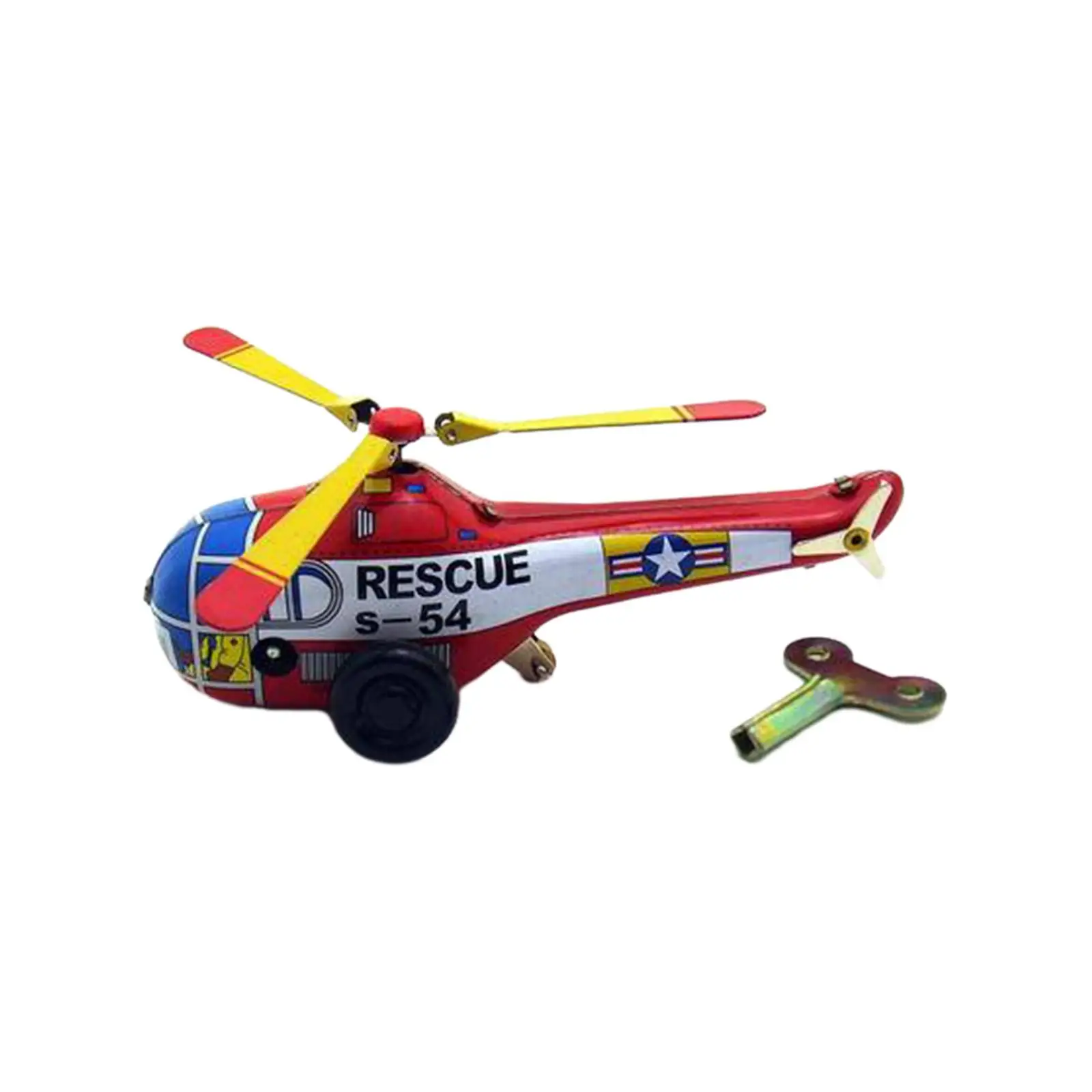 Wind up Tinplate Toy Helicopter Collectibles for Girls Boys Adults Kids