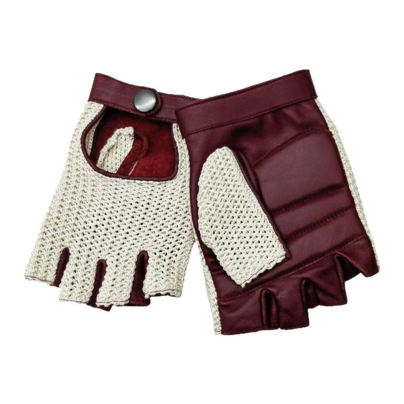 

Half Fingerless Leather Gloves Moto Cross Fishnet Waterproof Winter Motorcycle Gloves Motorcycle Accessories Riding Men's Gloves