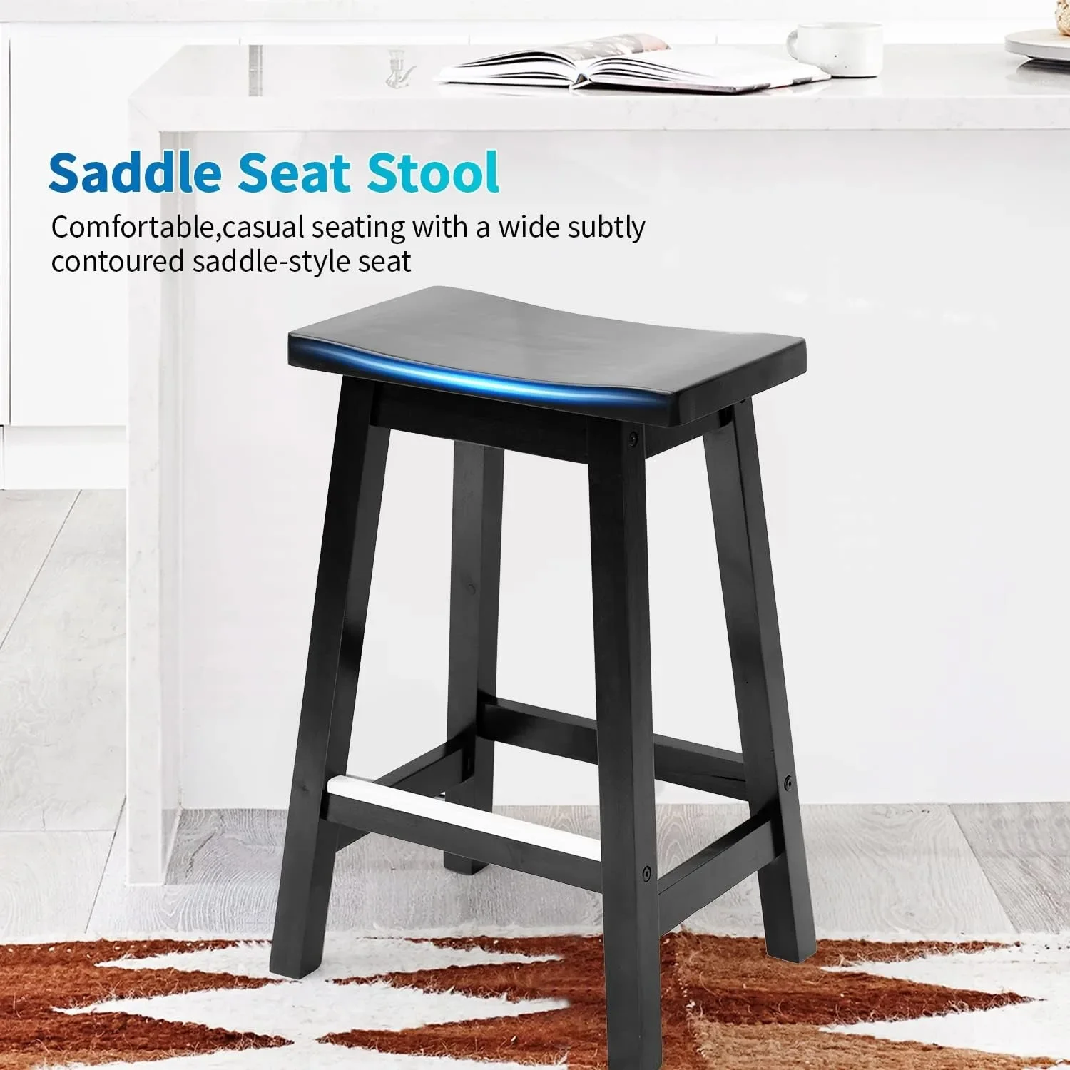 Zestaw 2 obrotowych stołków - drewniane stołki barowe o wysokości blatu kuchennego 60 cm do nowoczesnego wystroju domu