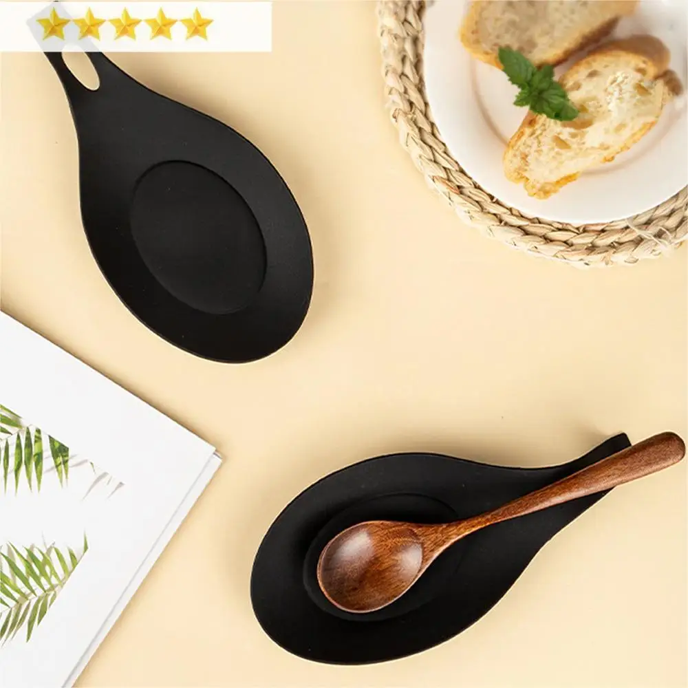 【Hot sales】Silicone Spoon Rest Spatula Holder Heat Resistant Utensil Placemat Tray Kitchen Tools