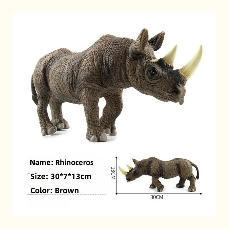 27.5cm Big size Black rhinoceros African animal toys wild animals Simulated Model PVC Figures Toys Model Action Figure Toy