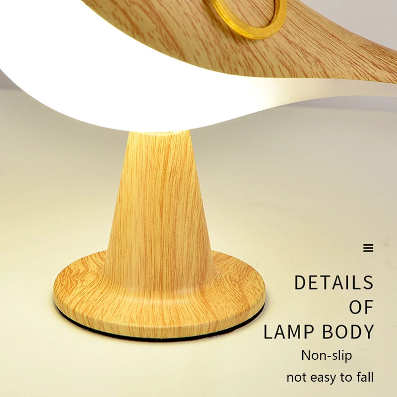 3Colors Magpie Bird Light LED Bedside Lamp Touch Control Wooden Night Light Lighting Desk Lamp Simple Courtyard Decoration Light