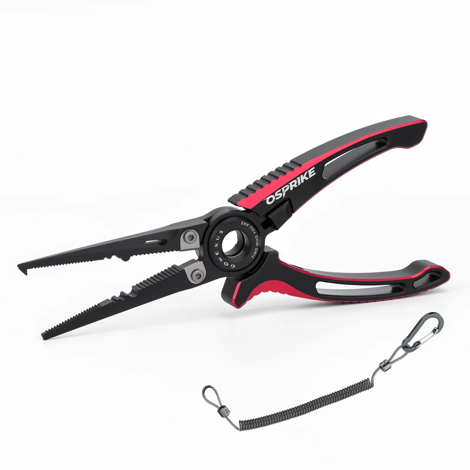 GomexusFishing Angelzange Leinenschneider Aluminiumzange Kompatibler Hakenentferner Angelstahlklingen Schneiden von geflochtenen PE- und Fluoroschnüren – Detail 1