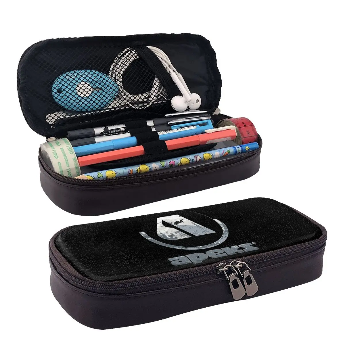 A For Apeks Essential Leather Pencil Case for Kids Gifts Pen Box Pencil Bag Stationery Supplies Pen Holder Bag