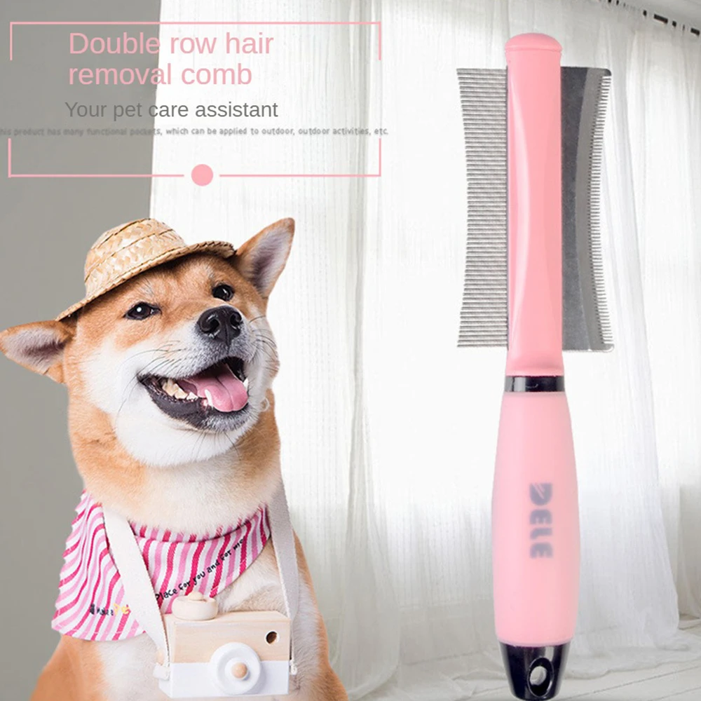 Pet Hair Comb Long Small Hair For Cat Dog Universal Pet Accessories Easy Deshedding Brush Double-sided Dual Purpose Portable