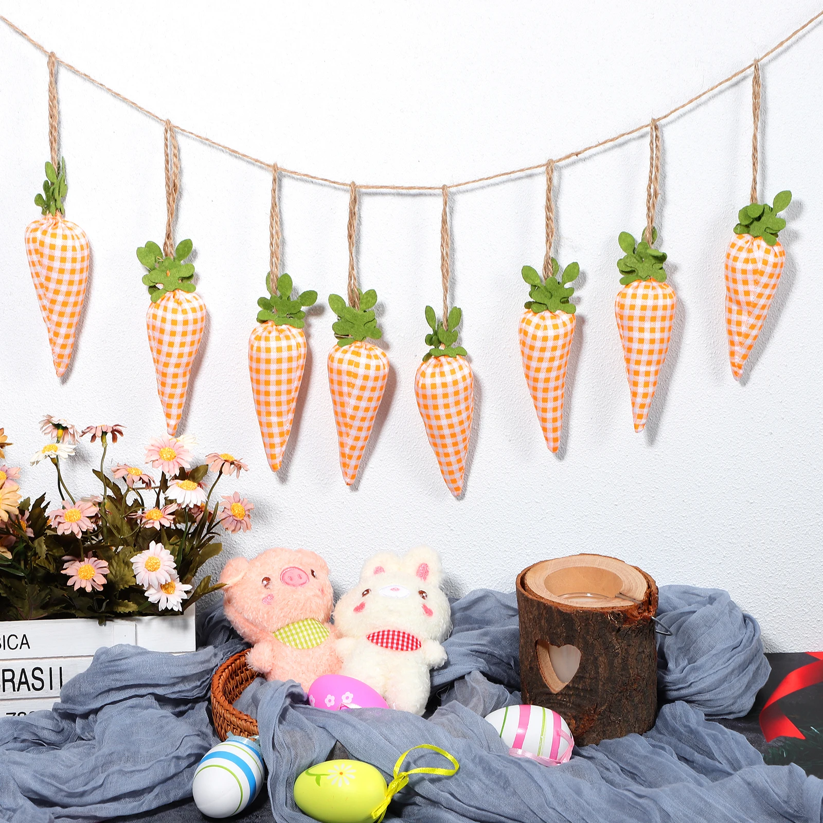 

1pc Creative Carrot Hanging Decor Wall Decoration Party Supplies Easter Ornament Cloth Material Adorable Shape Lifelike