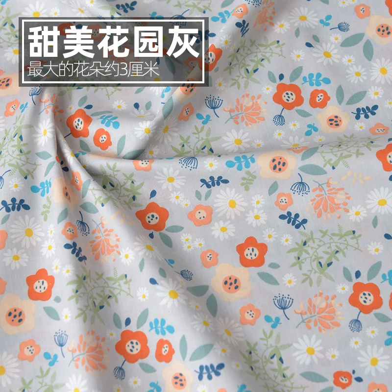 140x50cm Floral Summer Poplin Cotton Sewing Fabric DIY Children's Wear Cloth Make Baby Dress Decoration Home 160g/m Other Fabric