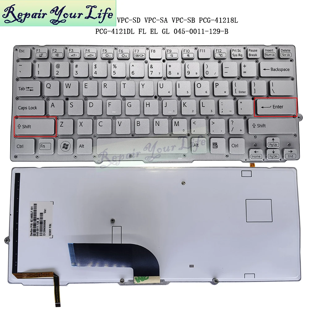 

US AR Arabic Backlit Keyboard for Sony VAIO VPC SA VPC-SB VPC-SC VPC-SD Series PCG-41214M PCG-41213M PCG-41218L PCG-61711W New