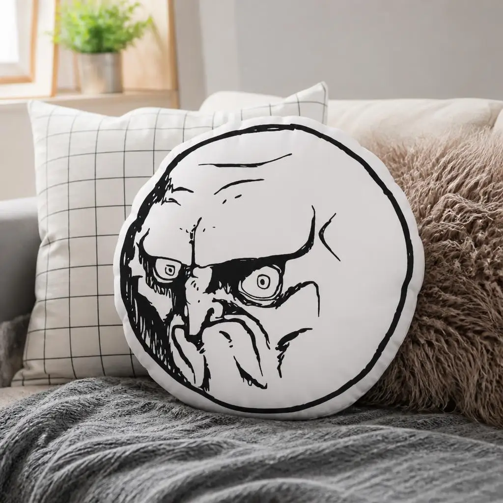 NO. Rage Guy Face meme Plush Pillow Cushion Irregular Stuffed Throw Pillow Home Decor Gift Sofa Bed Couch