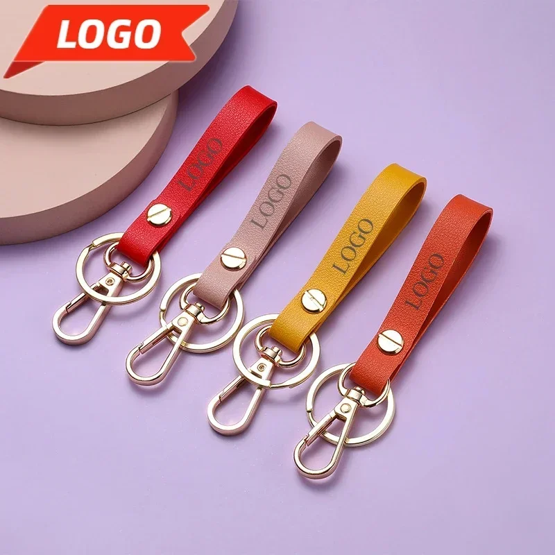 

PU Leather Keychain Customized LOGO Name Room Number Laser Engraving Blanks Key Chain Holder Bulk Activity Gift